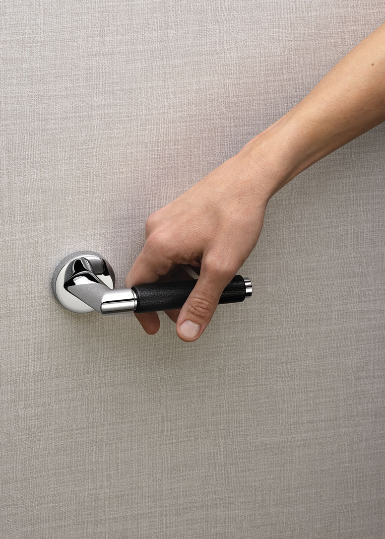maniglia in ottone grip pelle